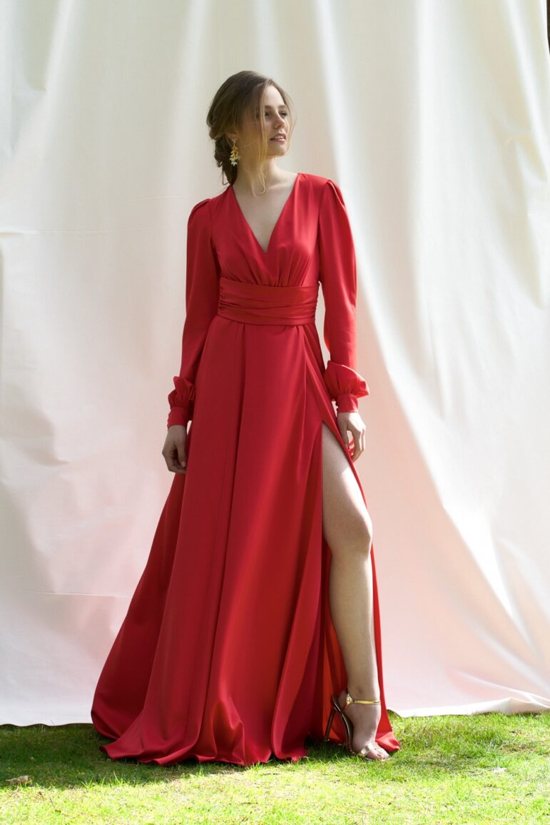 Vestido largo Rojo -Giulia