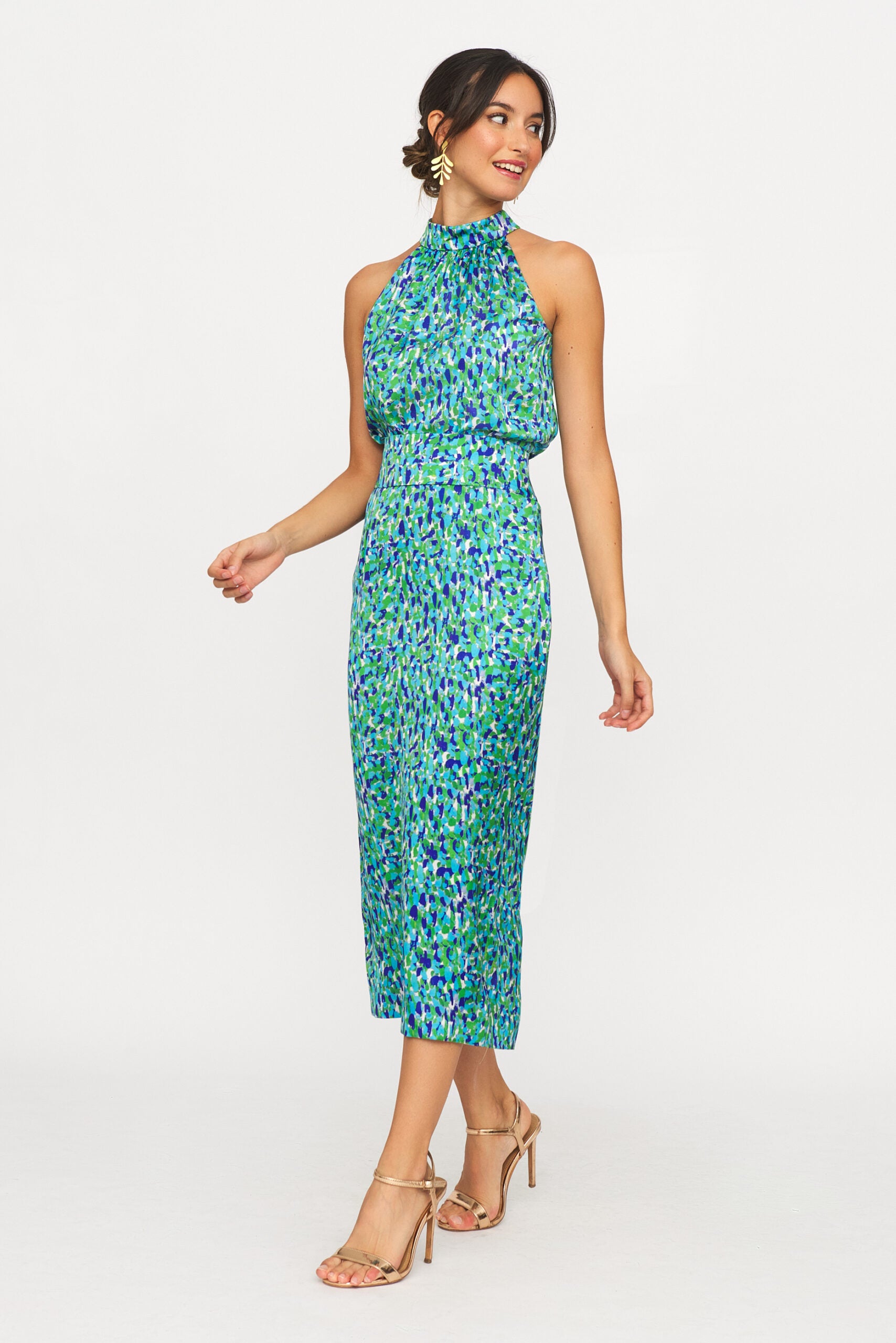 Conjunto top halter y falda Eva_delante