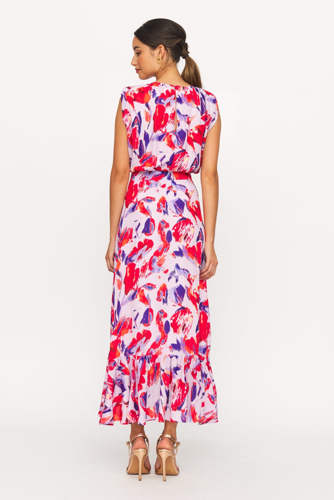 Conjunto top hombreras y falda Aldara_detrás