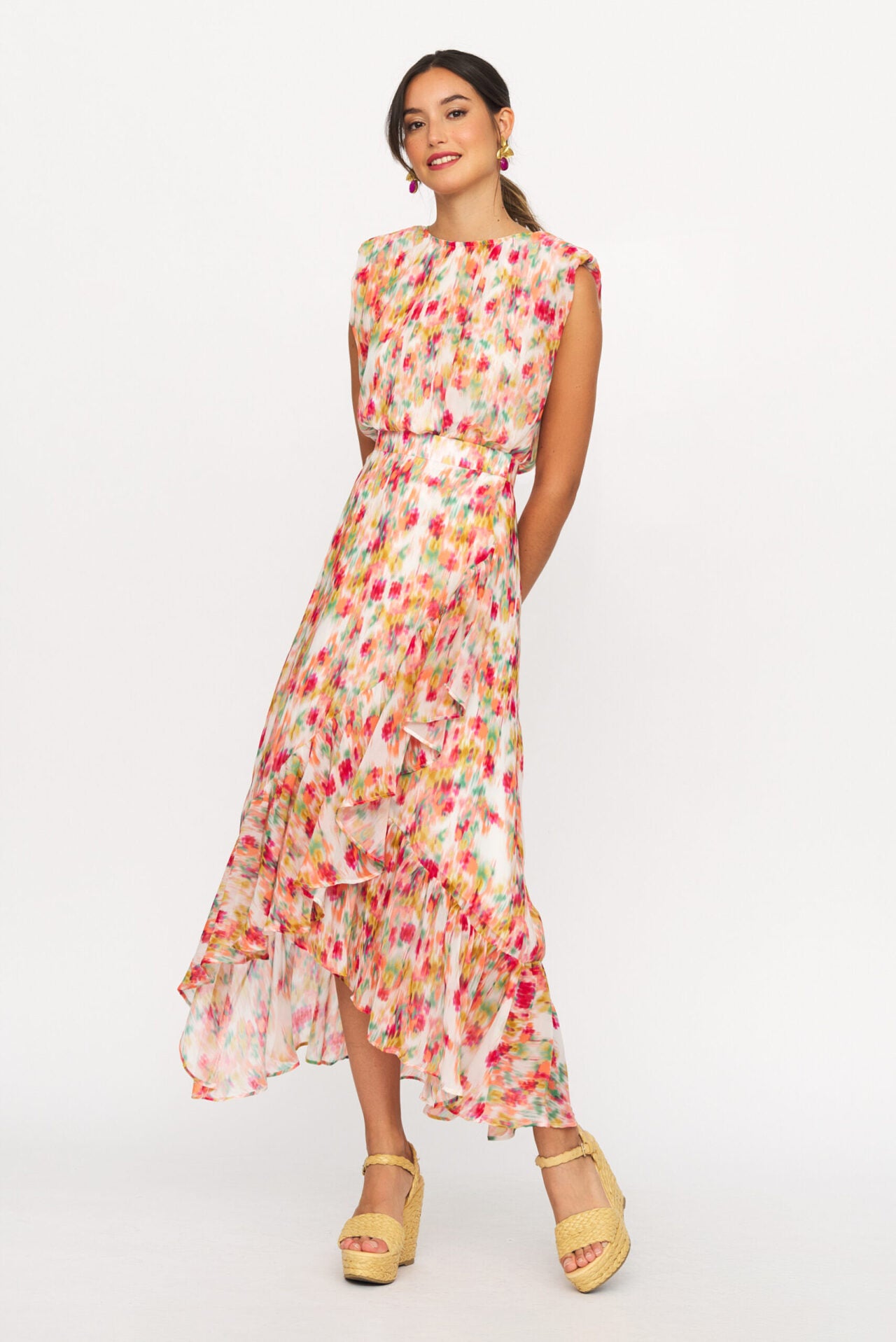 Conjunto top hombreras y falda Martina_perfil